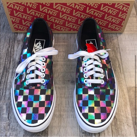 Vans authentic iridescent checkerboard shoes - Picture 3 of 6